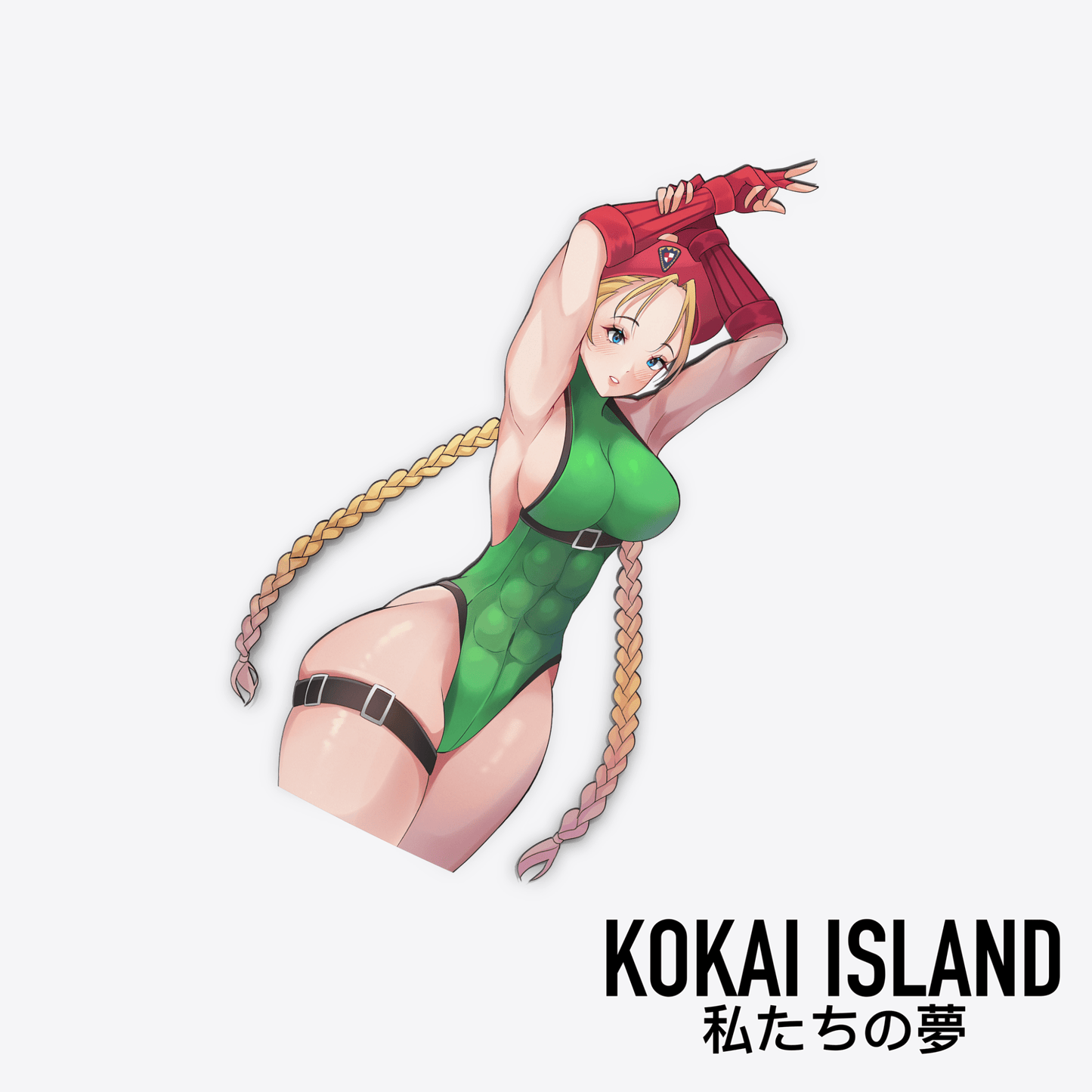 Green Fighting Girl DecalDecalKokai Island