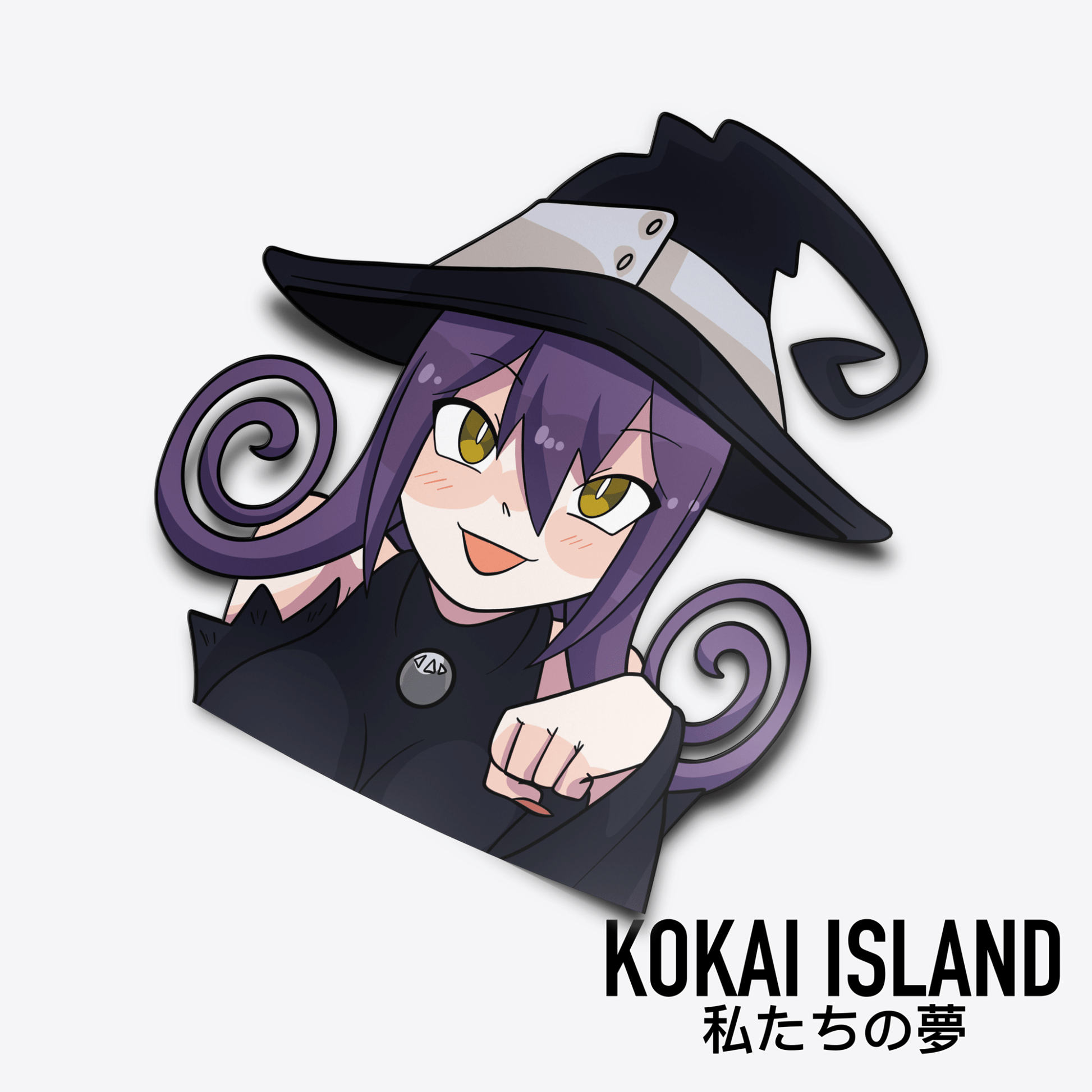 Purple Cat Witch DecalDecalKokai Island